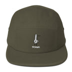 olive green five panel baseball cap with cartoon seagull and sqawk