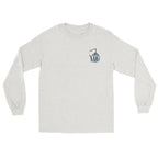 SQAWK Light grey long sleeve sqawk ride together ski tshirt front with seagull in gondola