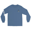 SQAWK Dark blue long sleeve sqawk ride together ski tshirt front with seagull in gondola